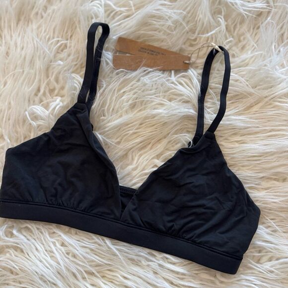 Skims Fits Everybody Triangle Bralette Onyx Size Small - Picture 4 of 8